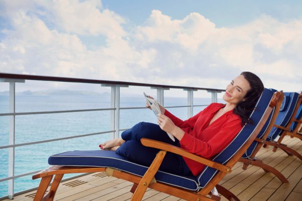 Cunard QM2 Relaxing on Deck